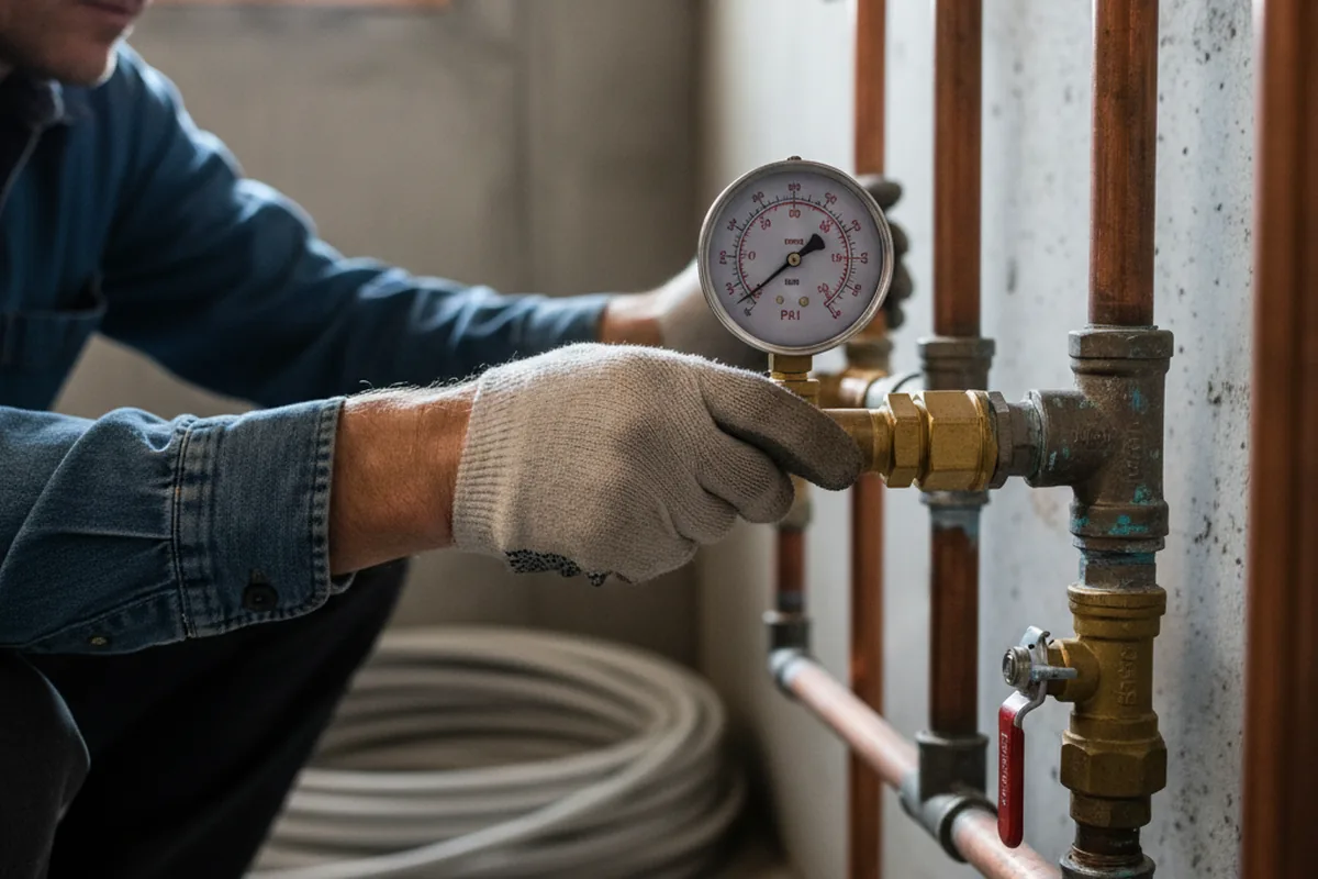 Pressure testing a repaired line during Water Line Repair in Gunnison